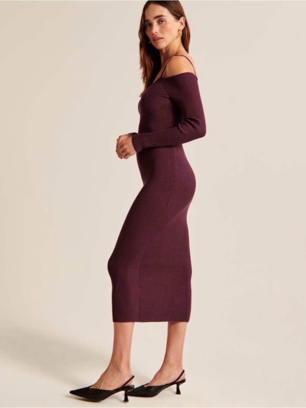 Abercrombie & Fitch Cold-Shoulder Midi Dress - NWOT